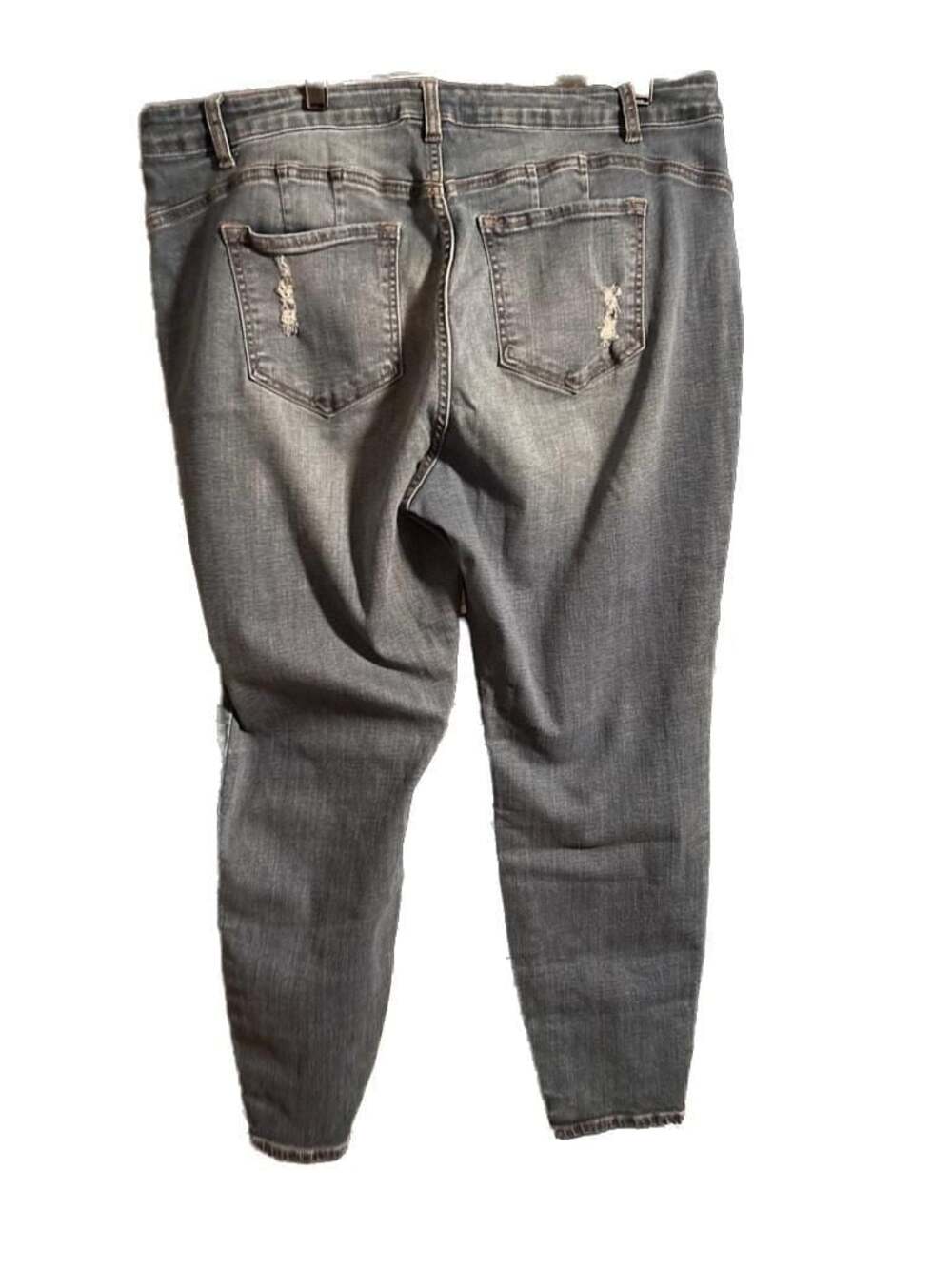 Encore Jeans Plus Size 3XL Distressed Medium Wash Skinny Ankle Jeans - Picture 5 of 6
